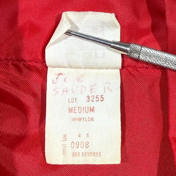 Vintage 60s Lion Uniform Mens Firestone Red Jacket Medium Nylon - Picture 6 of 16